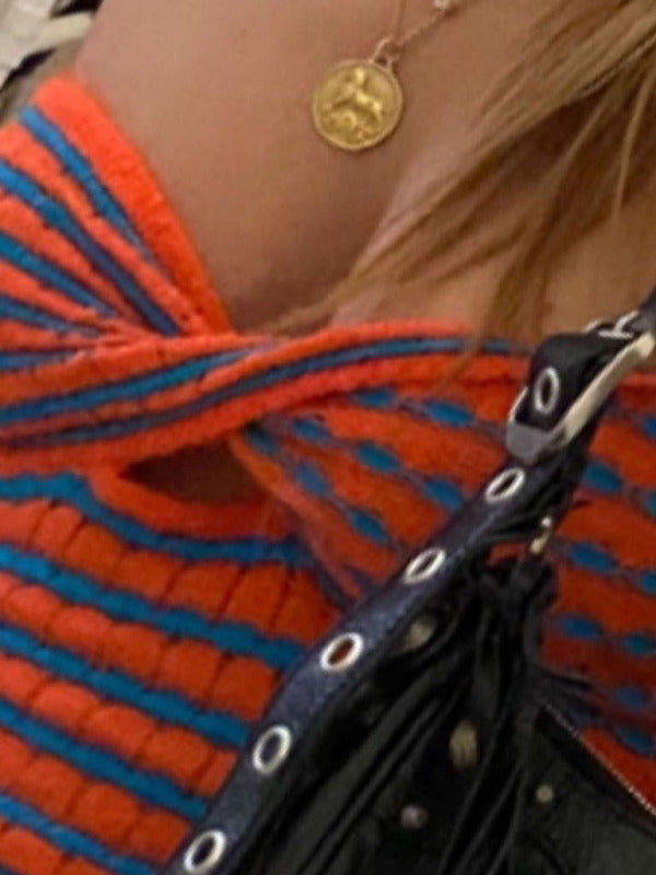 Blue Zone Planet | Vacation Striped Sweater Knit Bandeau Tank Top BLUE ZONE PLANET