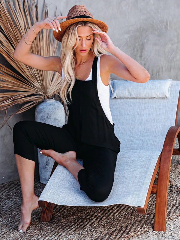 Blue Zone Planet | Summer Street Trendy Cotton Pants Overalls BLUE ZONE PLANET