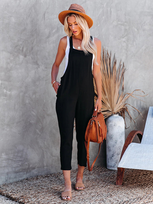 Blue Zone Planet | Summer Street Trendy Cotton Pants Overalls BLUE ZONE PLANET