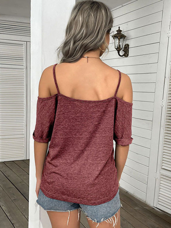 Blue Zone Planet |  Clara's solid color strapless one-shoulder top BLUE ZONE PLANET