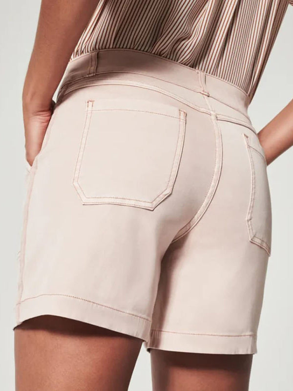Blue Zone Planet | all-match high elastic twill large pocket solid color shorts BLUE ZONE PLANET