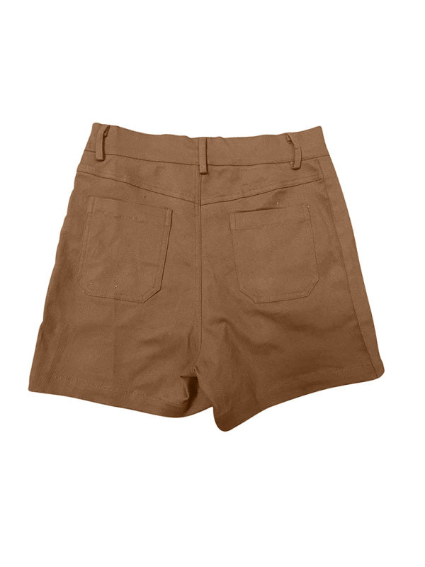 Blue Zone Planet | all-match high elastic twill large pocket solid color shorts BLUE ZONE PLANET
