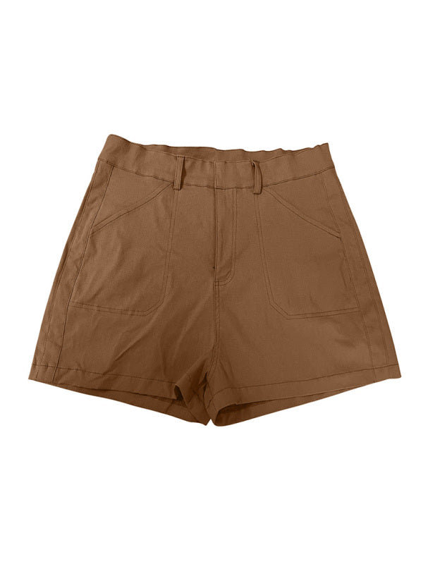 Blue Zone Planet | all-match high elastic twill large pocket solid color shorts BLUE ZONE PLANET