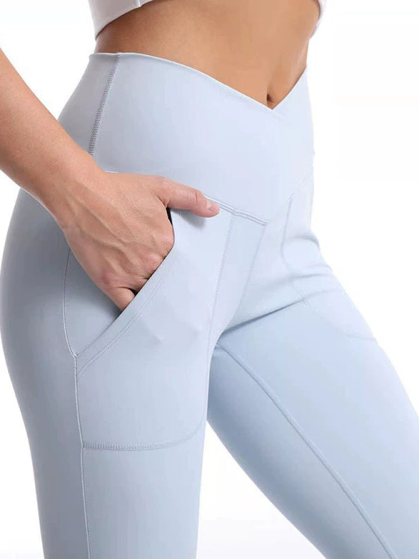 Blue Zone Planet | Slit Micro High Waist Elastic Hip Lifting Abdomen Dance Sports Trousers BLUE ZONE PLANET