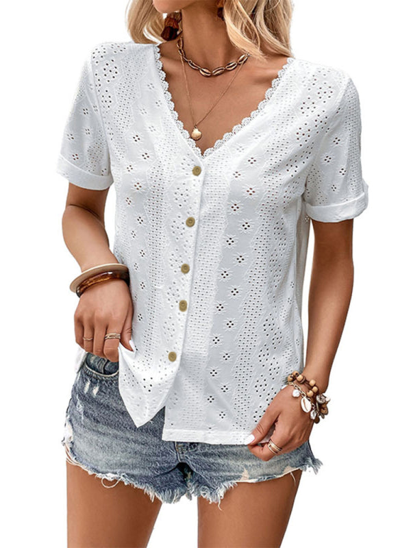 Blue Zone Planet | Summer clothing reversible white blouse BLUE ZONE PLANET