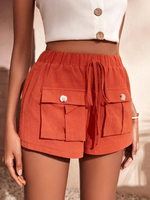Blue Zone Planet | Cargo Shorts Pocket Loose Mid Rise Drawstring Straight Leg Pants kakaclo