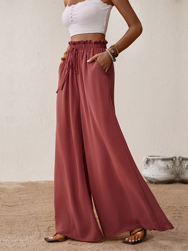 Blue Zone Planet | New big horn solid color wide-leg pants BLUE ZONE PLANET