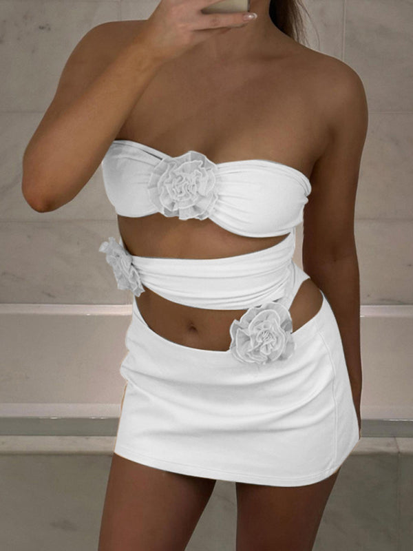 Blue Zone Planet |  Luna's Backless Three-dimensional Flower Halter Neck Jumpsuit BLUE ZONE PLANET