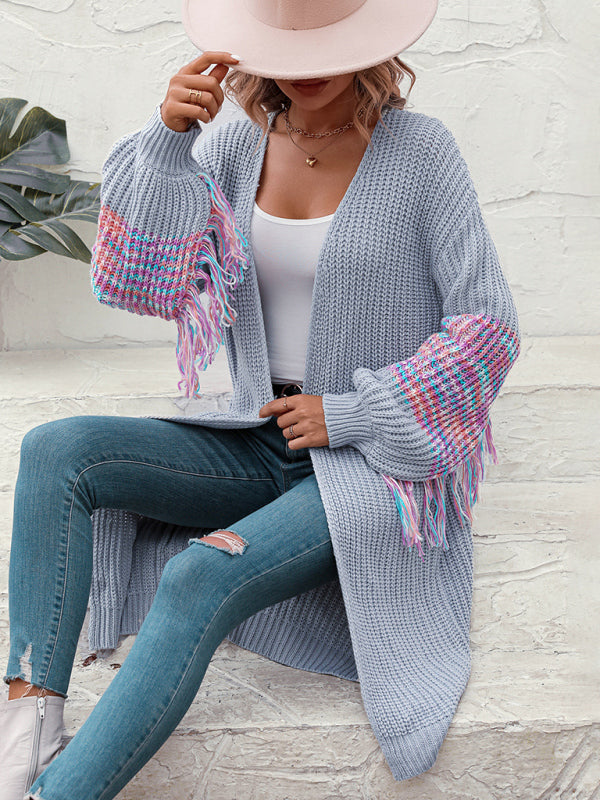 Blue Zone Planet | Fringe Knit Sweater Knitted Sweater BLUE ZONE PLANET