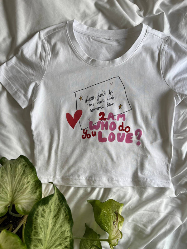 Slim fit and cute print cropped top T-shirt kakaclo