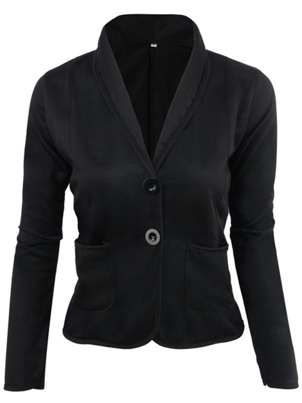 Blue Zone Planet | Solid Color Versatile Slim Small Blazer BLUE ZONE PLANET