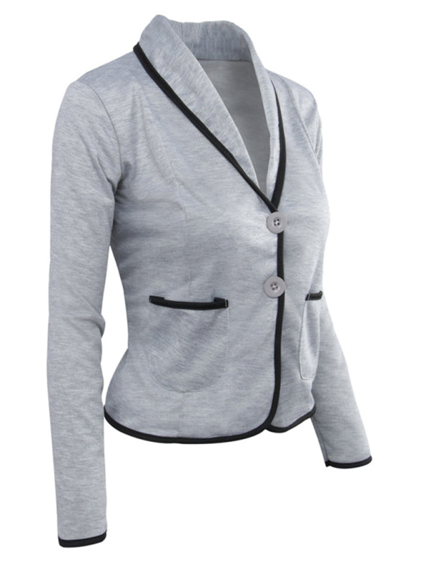 Blue Zone Planet | Solid Color Versatile Slim Small Blazer BLUE ZONE PLANET