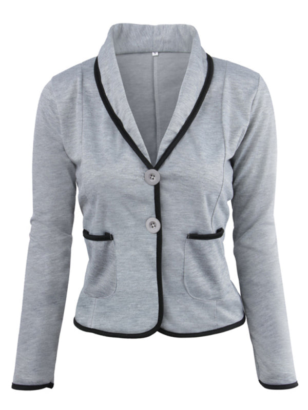 Blue Zone Planet | Solid Color Versatile Slim Small Blazer BLUE ZONE PLANET
