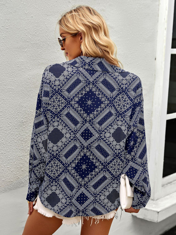 Blue Zone Planet | Four Seasons Print Long Sleeve Shirt BLUE ZONE PLANET