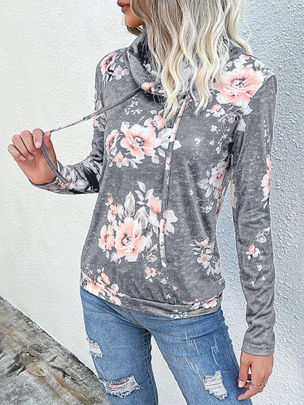 Blue Zone Planet | Ladies Long Sleeve Floral Print Sweatshirt BLUE ZONE PLANET