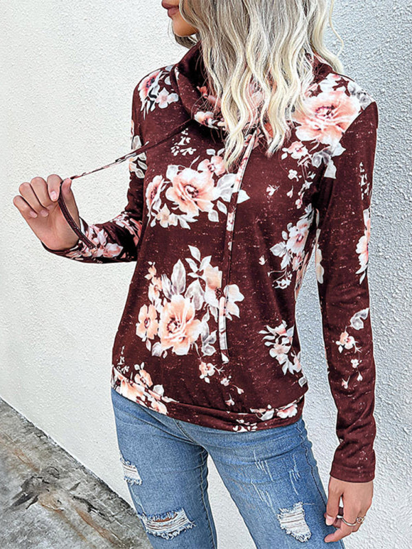 Blue Zone Planet | Ladies Long Sleeve Floral Print Sweatshirt BLUE ZONE PLANET