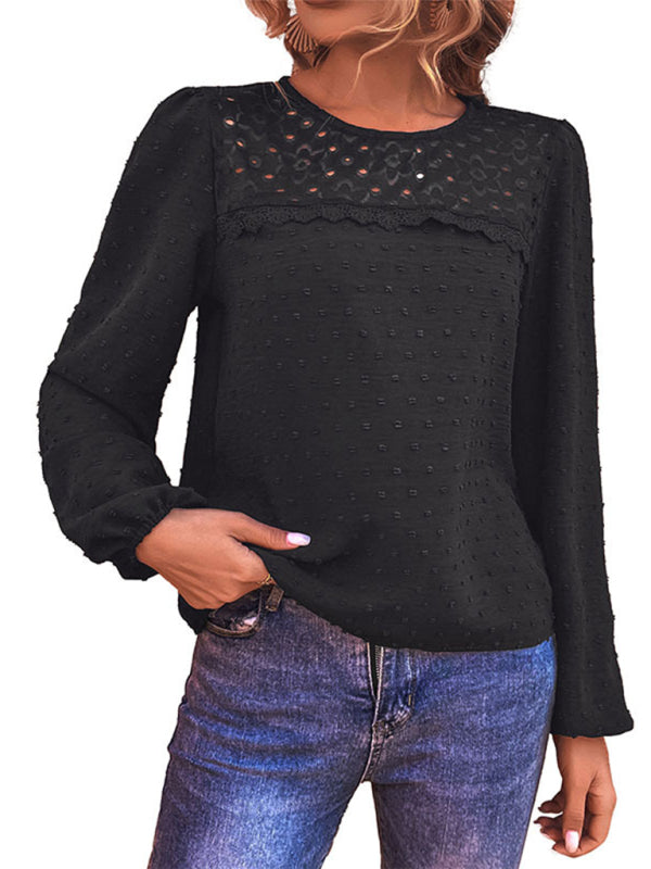 Blue Zone Planet | design stitching long-sleeved solid color shirt BLUE ZONE PLANET