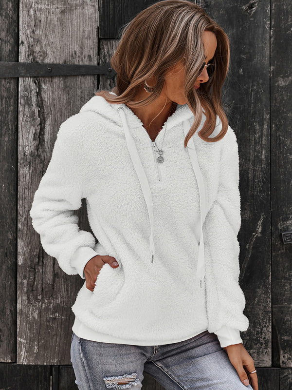 Blue Zone Planet | Fur coat warm loose solid color sweater leisure style BLUE ZONE PLANET
