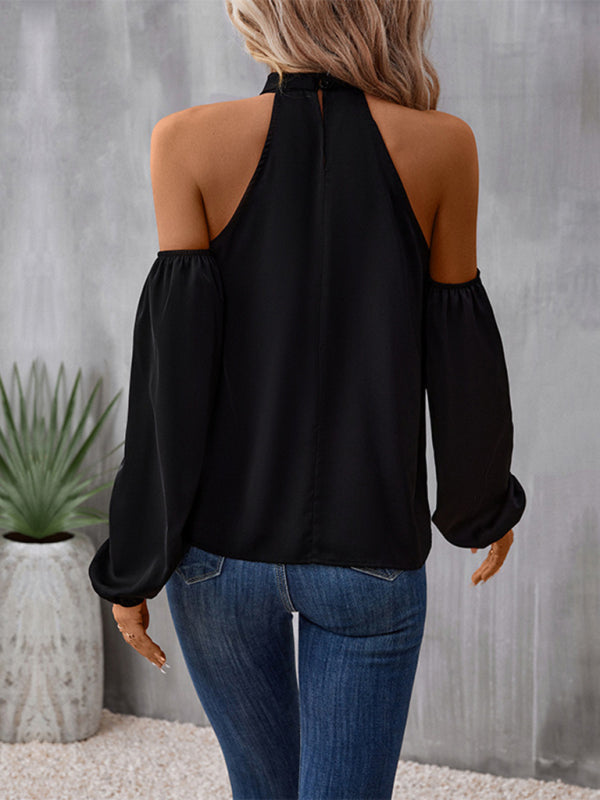 solid color strapless long-sleeved shirt BLUE ZONE PLANET