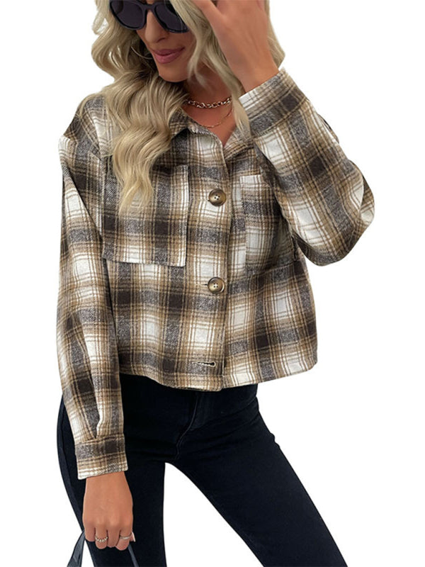 Blue Zone Planet | plaid cross-border long-sleeved shirt jacket BLUE ZONE PLANET