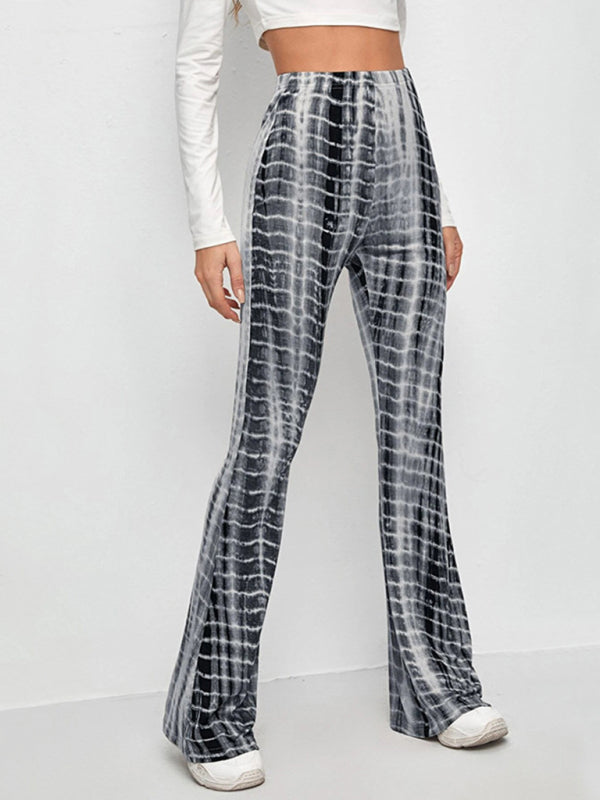 Blue Zone Planet | Printed Slim Hip Lift Stretch Flared Trousers BLUE ZONE PLANET