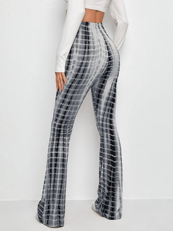 Blue Zone Planet | Printed Slim Hip Lift Stretch Flared Trousers BLUE ZONE PLANET
