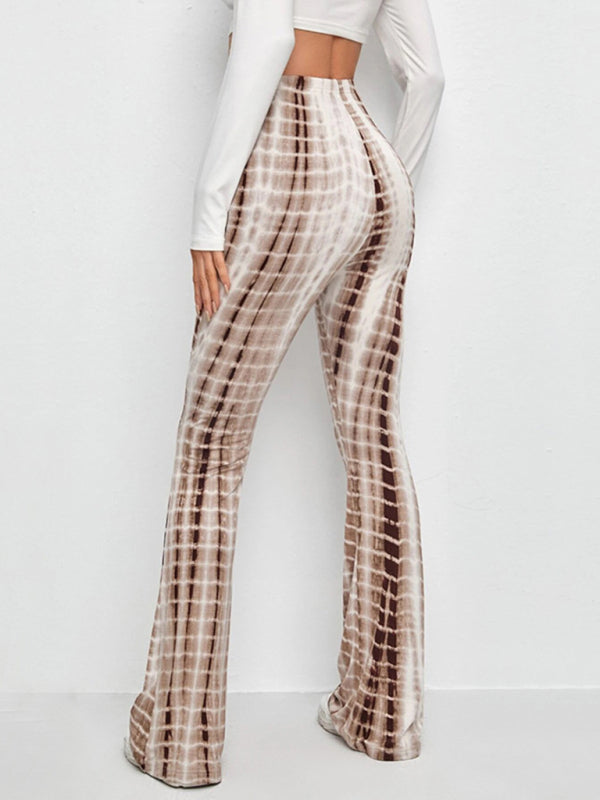 Blue Zone Planet | Printed Slim Hip Lift Stretch Flared Trousers BLUE ZONE PLANET