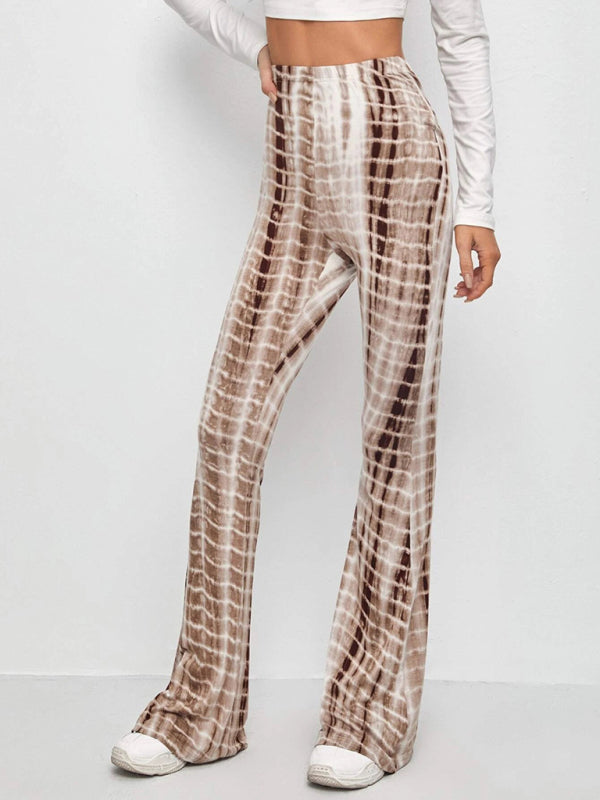 Blue Zone Planet | Printed Slim Hip Lift Stretch Flared Trousers BLUE ZONE PLANET
