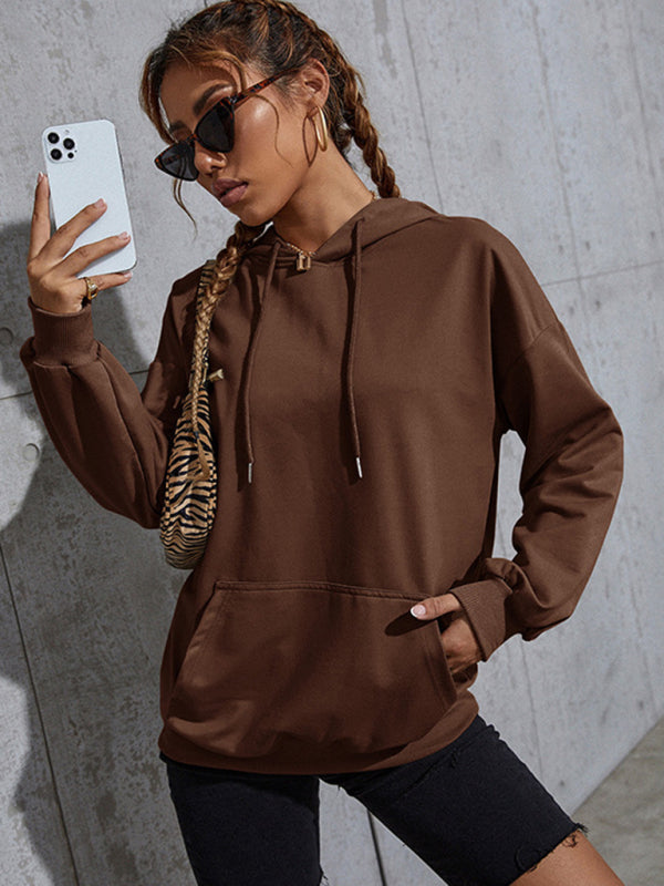 Blue Zone Planet | solid color bottoming hooded sweater with pockets BLUE ZONE PLANET