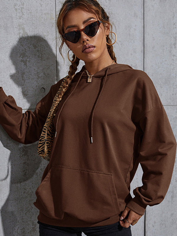 Blue Zone Planet | solid color bottoming hooded sweater with pockets BLUE ZONE PLANET