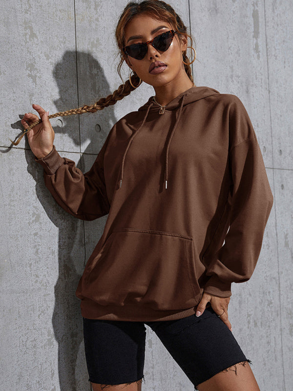 Blue Zone Planet | solid color bottoming hooded sweater with pockets BLUE ZONE PLANET