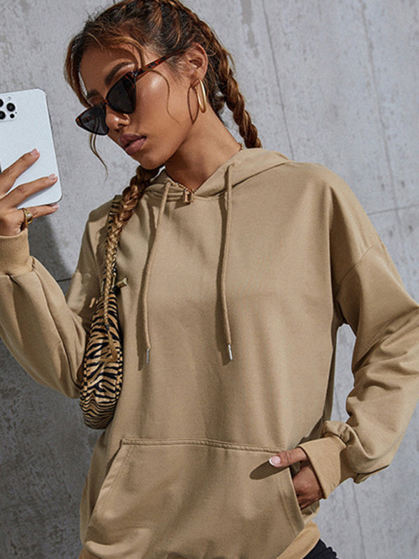 Blue Zone Planet | solid color bottoming hooded sweater with pockets BLUE ZONE PLANET