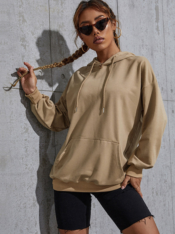 Blue Zone Planet | solid color bottoming hooded sweater with pockets BLUE ZONE PLANET