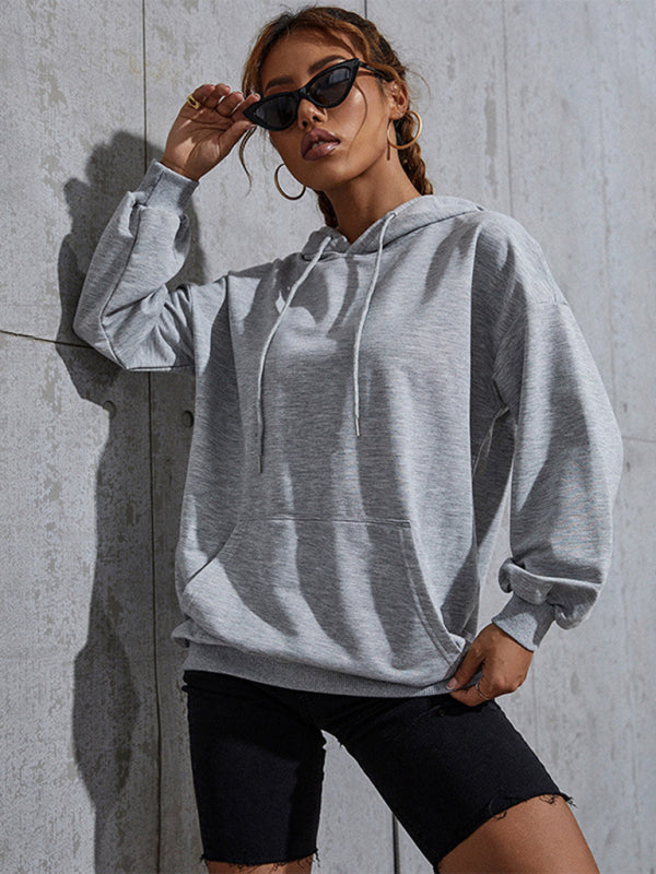 Blue Zone Planet | solid color bottoming hooded sweater with pockets BLUE ZONE PLANET