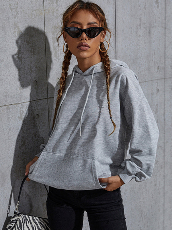 Blue Zone Planet | solid color bottoming hooded sweater with pockets BLUE ZONE PLANET