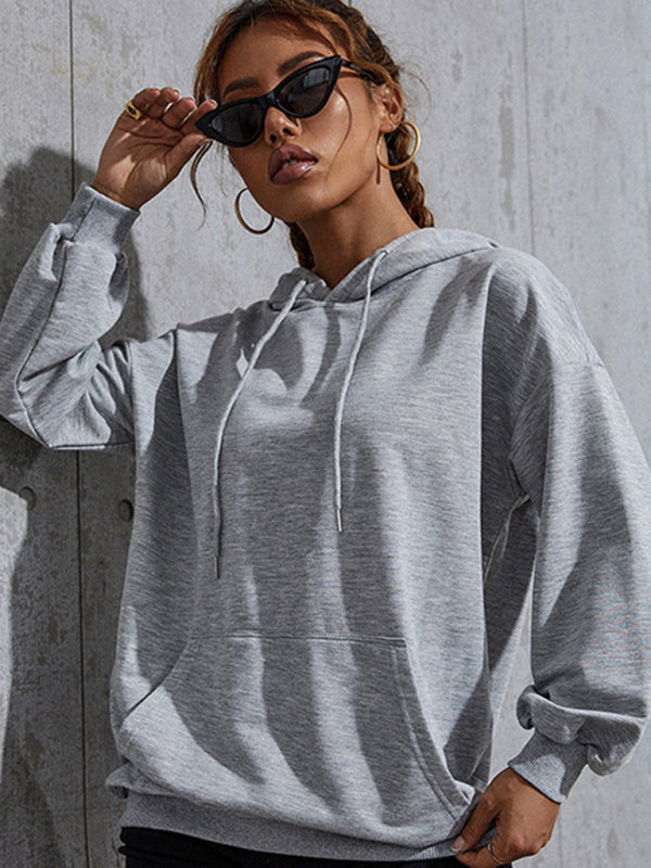 Blue Zone Planet | solid color bottoming hooded sweater with pockets BLUE ZONE PLANET