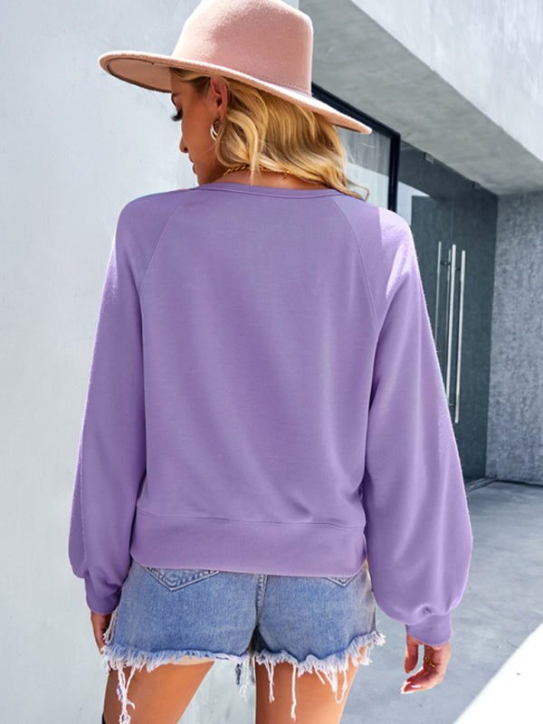 Blue Zone Planet | Women Loose Solid Color Hoodie Long Sleeve Tops BLUE ZONE PLANET