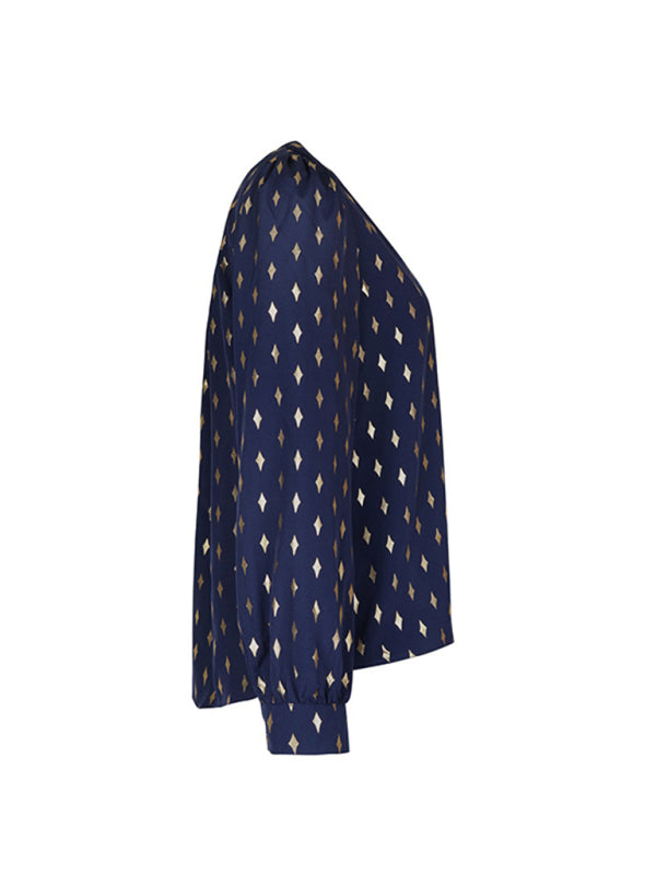 Blue Zone Planet | Long Sleeve Bronzing Blouse BLUE ZONE PLANET