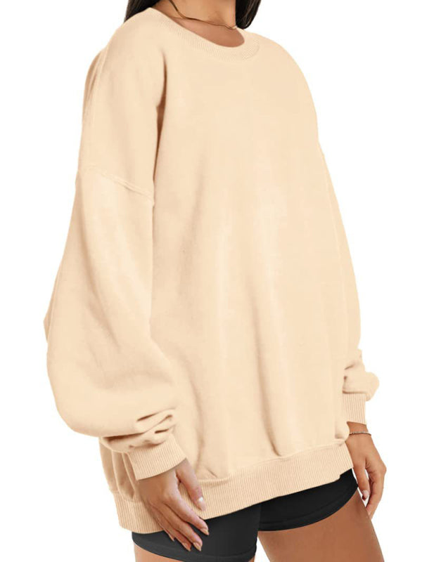 Blue Zone Planet |  Round neck pullover loose fleece Sweatshirt BLUE ZONE PLANET