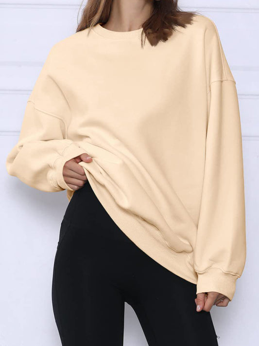 Blue Zone Planet |  Round neck pullover loose fleece Sweatshirt BLUE ZONE PLANET