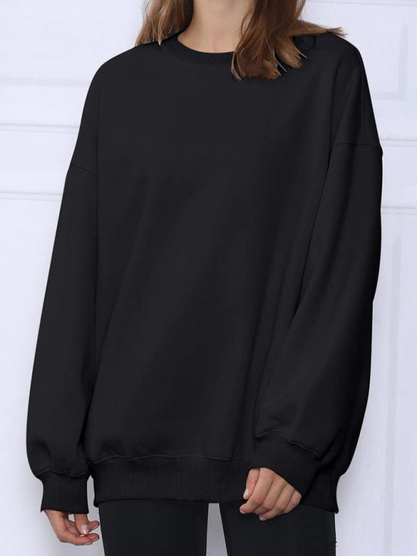 Blue Zone Planet | Round neck pullover loose fleece Sweatshirt BLUE ZONE PLANET