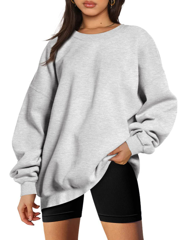 Blue Zone Planet |  Round neck pullover loose fleece Sweatshirt BLUE ZONE PLANET