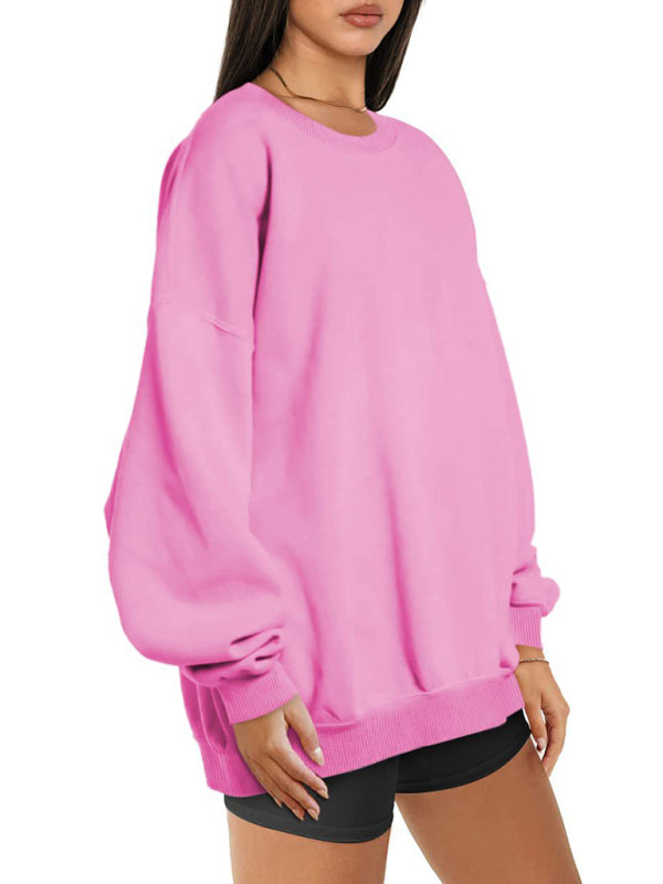 Blue Zone Planet |  Round neck pullover loose fleece Sweatshirt BLUE ZONE PLANET