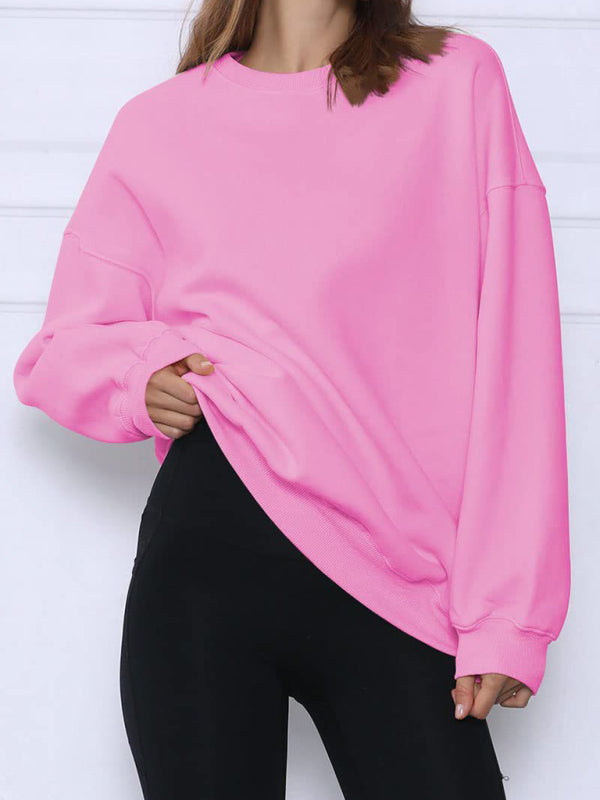 Blue Zone Planet | Round neck pullover loose fleece Sweatshirt BLUE ZONE PLANET