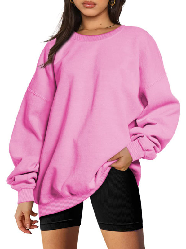 Blue Zone Planet |  Round neck pullover loose fleece Sweatshirt BLUE ZONE PLANET
