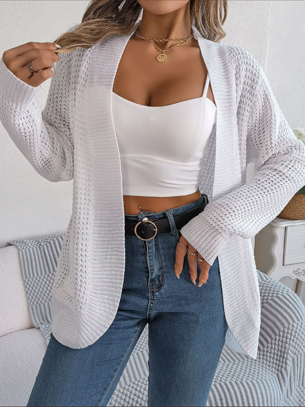 Blue Zone Planet | Pocket Long Sleeve Knitted Cardigan Jacket BLUE ZONE PLANET