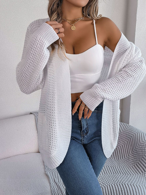 Blue Zone Planet | Pocket Long Sleeve Knitted Cardigan Jacket BLUE ZONE PLANET