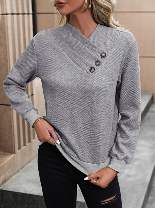 Blue Zone Planet |  autumn and winter solid color long-sleeved autumn sweatshirt BLUE ZONE PLANET