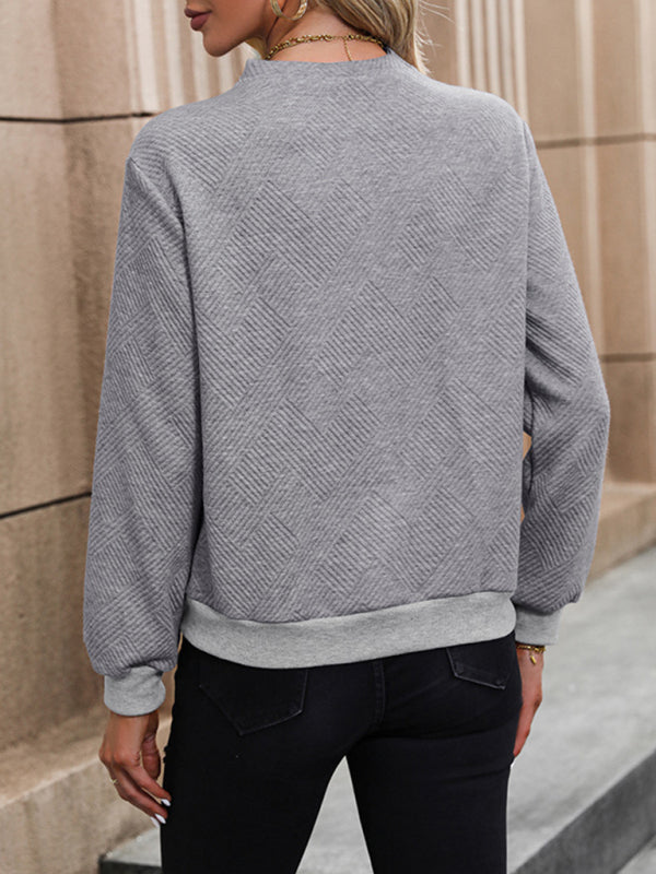 Blue Zone Planet |  autumn and winter solid color long-sleeved autumn sweatshirt BLUE ZONE PLANET