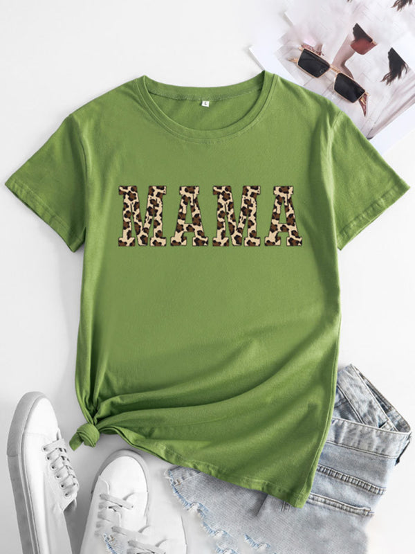 Blue Zone Planet | MAMA Printed Round Neck Short Sleeve T-Shirt BLUE ZONE PLANET